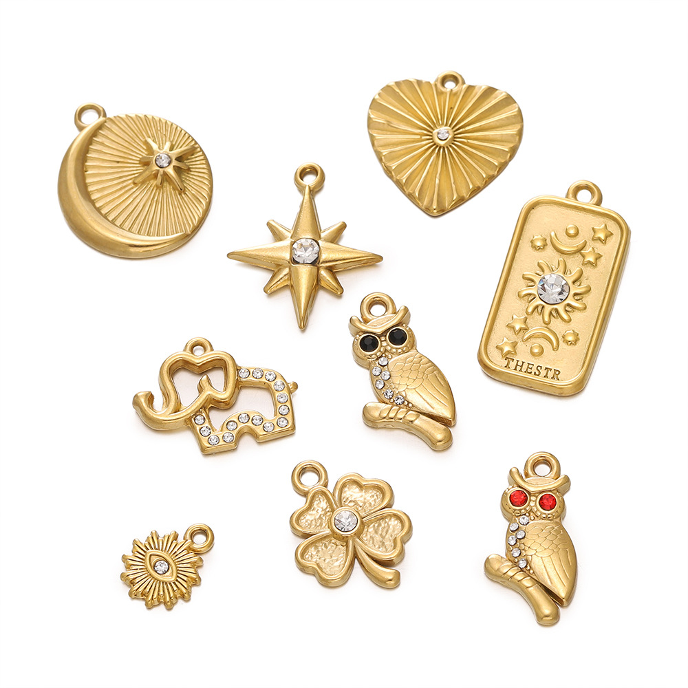6g Weight Pendant Jewelry Making Type DIY Ornament Accessories Classification 2 PCS/Package Quantity 304 Stainless Steel Material Star, Heart Shape Pattern All Seasons Season Classic Style Style 2 PCS/Package 304 Stainless Steel Star Heart Shape Pendant DIY Ornament Accessories 7