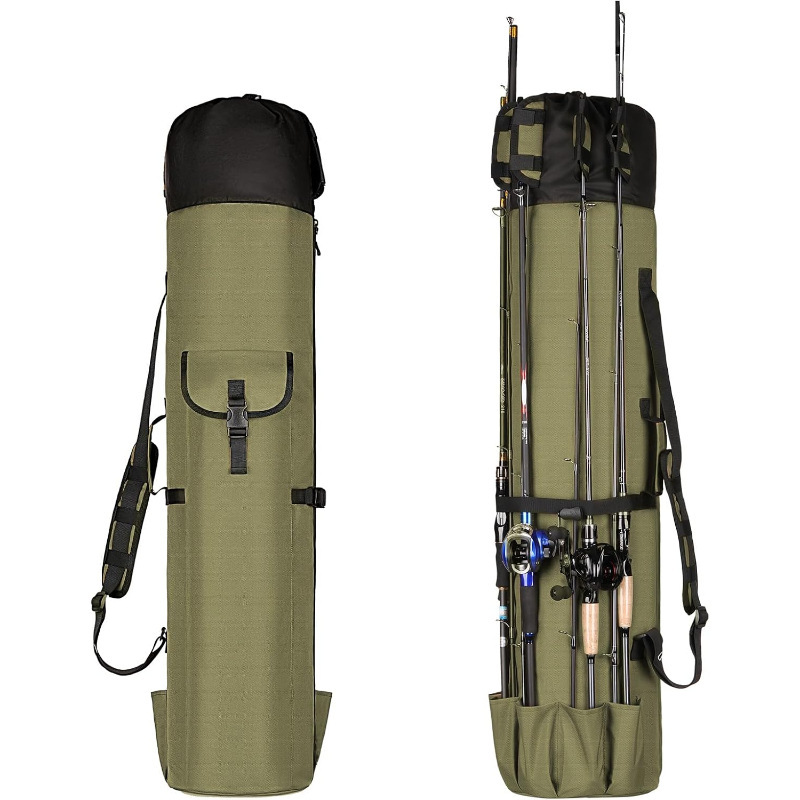 Cross-Border Supply Outdoor Fishing Gear Outdoor Fishing Rod Bag Oxford Cloth Large Capacity Multi-Functional Waterproof Fishing Bag
