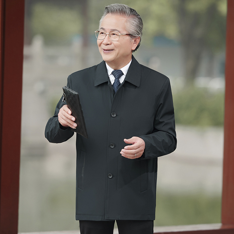 Ropa de hombre viejo para papá chaqueta de primavera y otoño para hombres de mediana edad y ancianos chaqueta acolchada para el abuelo anciano ropa delgada de algodón