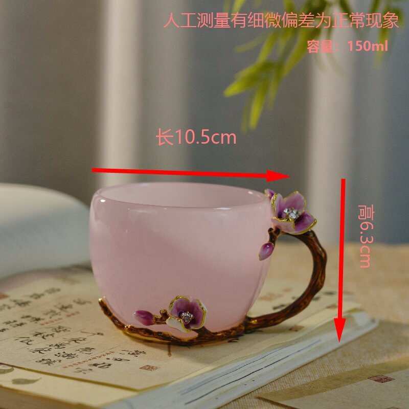 マスター古代コーヒーカップマグノリア 150 容量ガラスピンク大容量朝食落下防止ギフト卸売|undefined