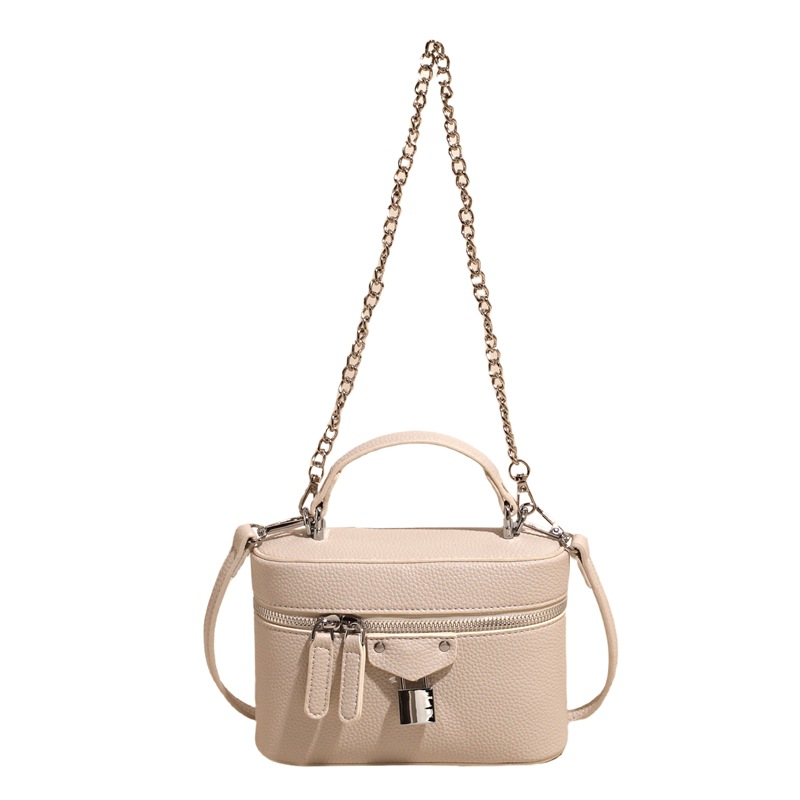 Bolso de cubo de moda coreana 2025 verano nuevo bolso de hombro con patrón de lichi bolso de mensajero de cadena de moda mujer