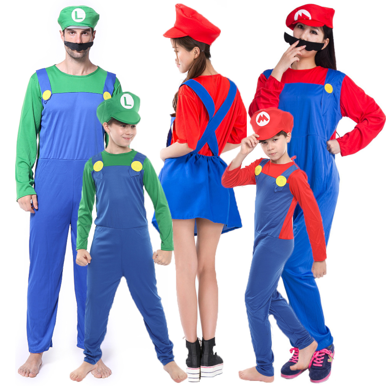 Halloween Super Mario Costume Anime Cosplay Costume Mario Set Theme Party Performance Costume