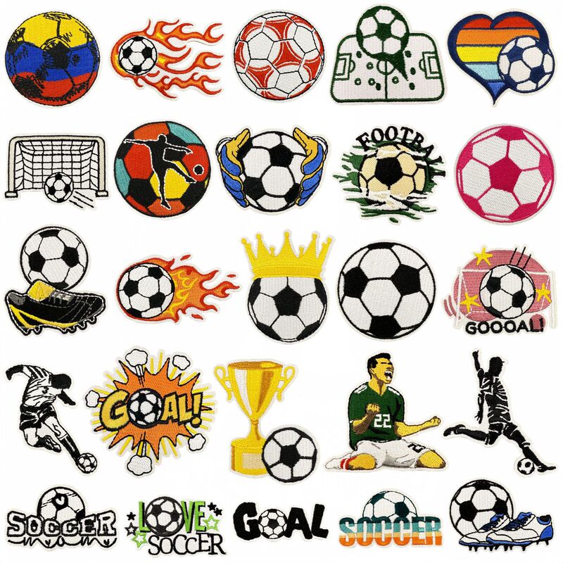 新しい漫画サッカースポーツ刺繍布ステッカーカラー落書きパッチコンピュータ刺繍衣類アクセサリー在庫卸売|undefined