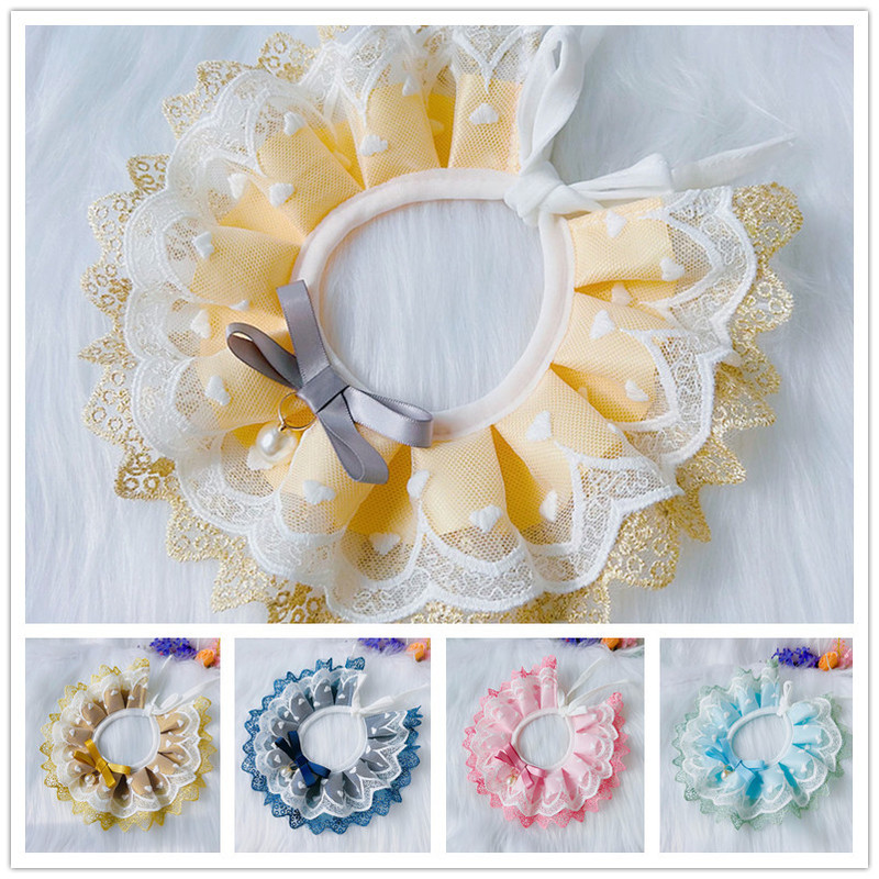 Cute Bib Collar Cat Dog Slip Towel Teddy Bib Round Neck Scarf Samo Sweet Lace Bib Cute Bib Collar Cat Dog Slip Towel Teddy Bib Round Neck Scarf Samo Sweet Lace Bib