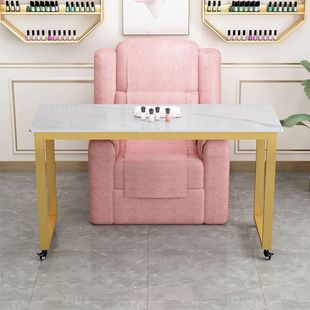 Movable Single-Layer Japanese-Style Manicure Table with Matching Manicure Sofa Table with Wheels, Simple Manicure Table