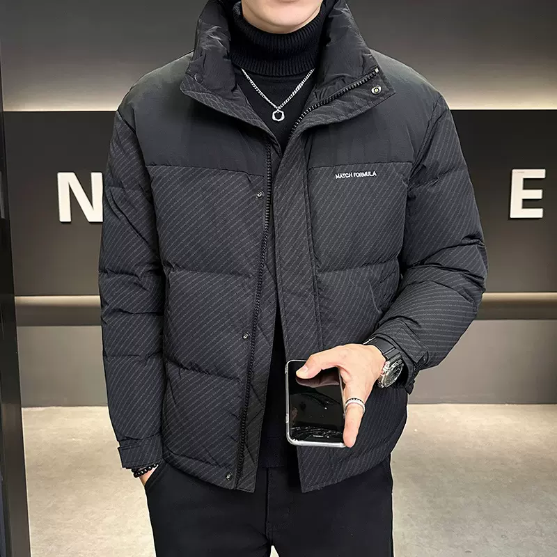 羽绒服男短款潮牌户外工装拼色可二开跨境直播爆款保暖外套