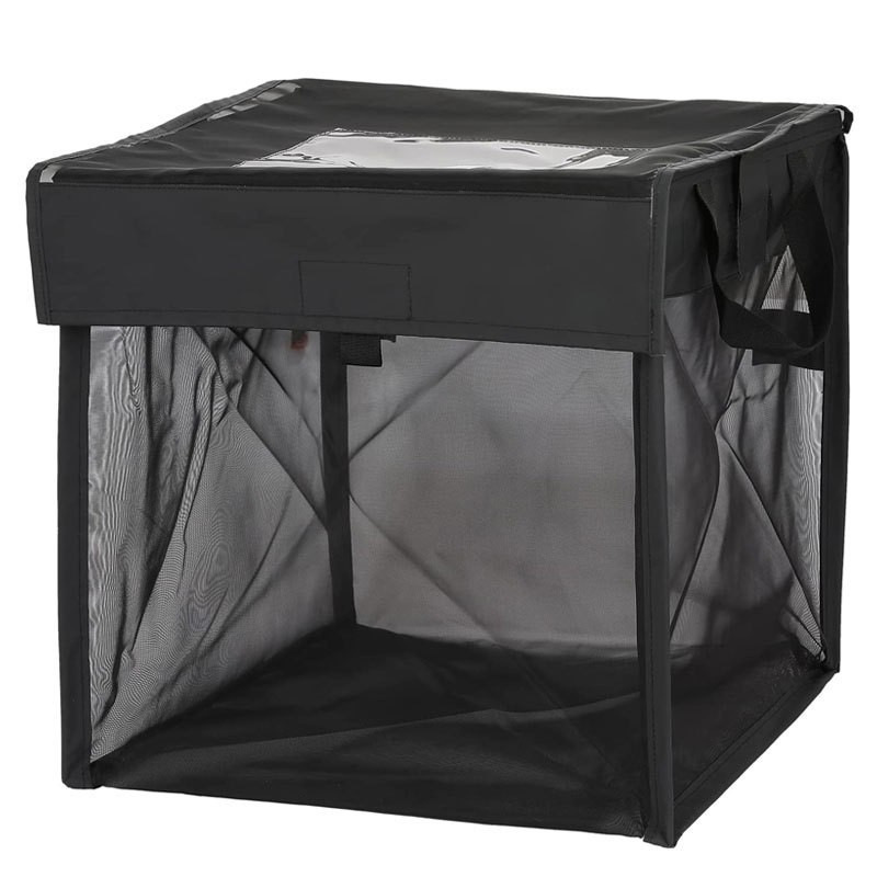 Japanese-Style Folding Mesh Box, Anti-Crow Net, Anti-Breakage Large-Capacity Trash Bin, Collection Box with Anti-Crow Net Bag, Dust-Proof Container