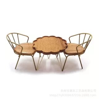 1：12娃娃屋仿真生活场景配件dollhouse迷你户外休闲椅子桌子模型
