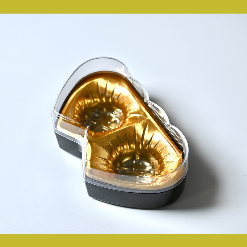 Caja de plástico con forma de corazón de 2 cápsulas, caja de regalo de boda, dulces de chocolate, caja de regalo de mano.