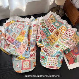 包头夏可爱少女感蕾丝三角巾发带法式绑带海边拍照方巾遮阳鸭舌帽