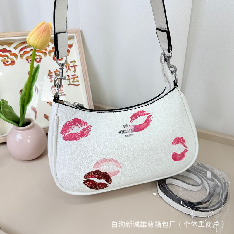 跨境欧美bags2025新款C家腋下包女欧美复古印花斜挎单肩包麻将包|undefined