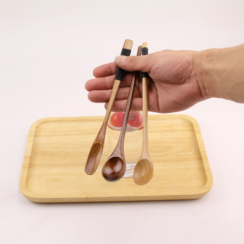 Creative long-handled coffee spoon, Japanese wooden spoon, stirring spoon, dessert honey spoon, dining utensil, soup spoon, handmade spoon, wholesale