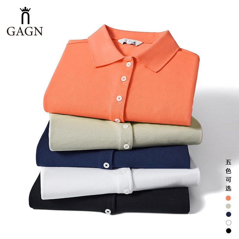 2026 Summer Hot-Selling Polo Shirt with a Turn-Down Collar, Solid Color, 5-Button T-Shirt, Suitable for Group Business, Slim Fit, Versatile Clothing