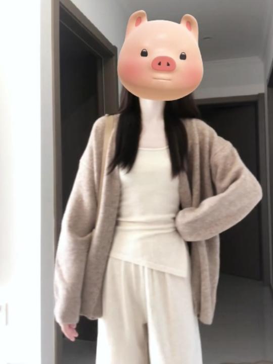 韩版hiphop开衫毛衣女春秋宽松慵懒风软糯温柔休闲百搭针织衫上衣|undefined