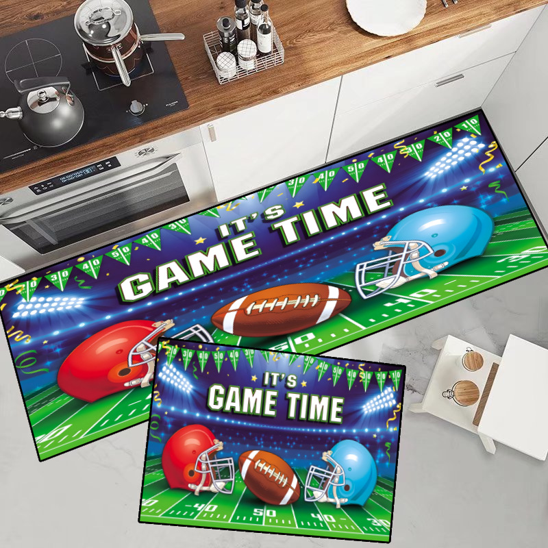 Super Bowl decorative kitchen floor mat stain-resistant washable thickened floor mat indoor and outdoor door printing floor mat_voghion.com