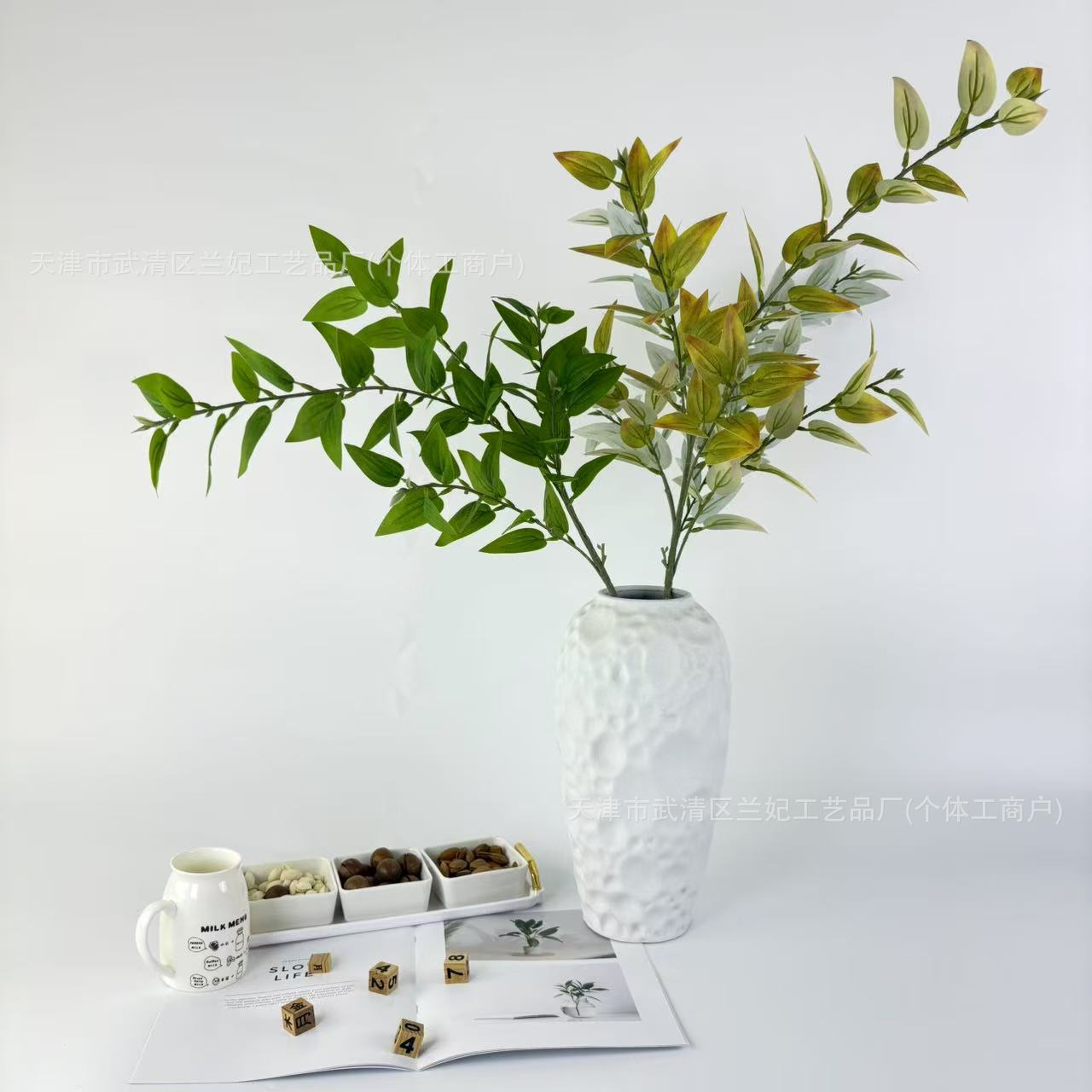 Simulación de plantas verdes 5 cabezas Clematis boda decoración suave guía de carretera accesorios de fotografía muebles para el hogar plantas verdes árboles transfronterizos image 2