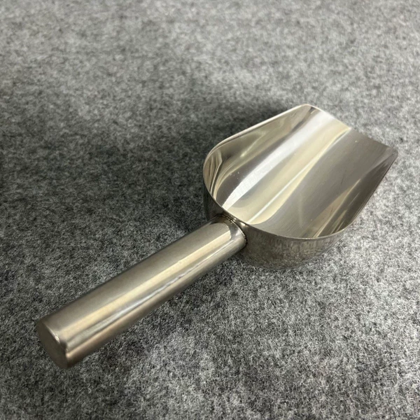 Stainless steel ice shovel (thick, round bottom, glossy)