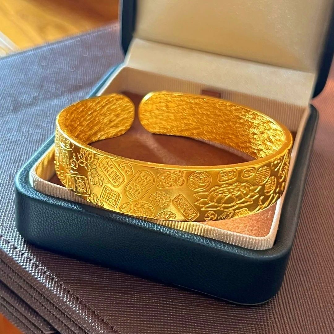 Jiyan Baobao flor de loto abierta martillo pulsera de estilo chino nuevo estilo chino ancho pulsera joyas image 1