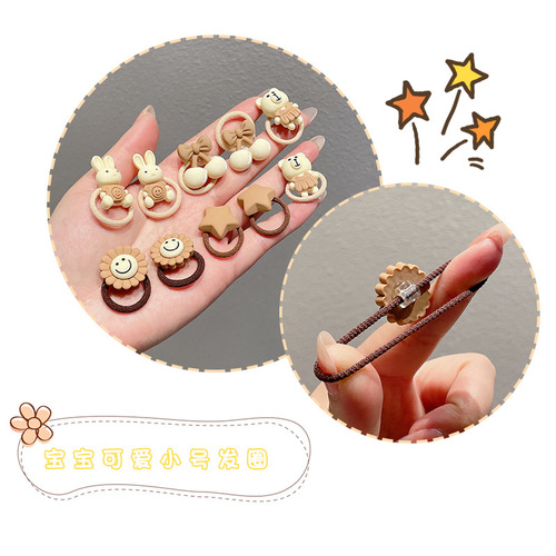 Cartoon children's rubber band baby does not hurt the hair thumb hair tie headband female baby hair tie small hair rope hair accessories