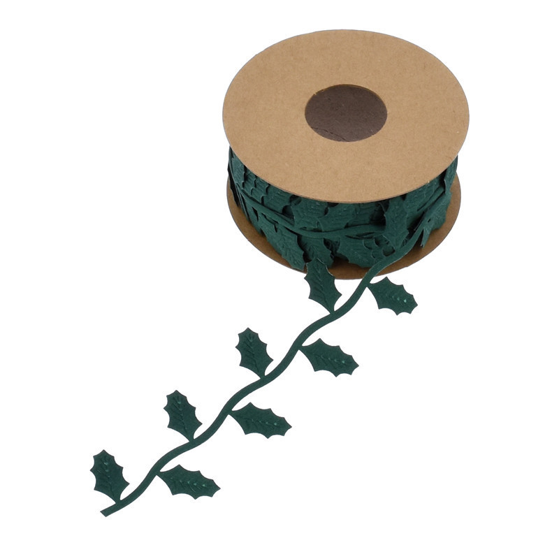 Transfronterizo Amazon nueva Navidad fruta roja hoja cinta regalo embalaje árbol de Navidad decoración hoja cinturón 10 M