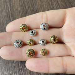 6-8mm合金復古飛碟形狀間隔片民族風手鍊項鍊製作diy飾品配件