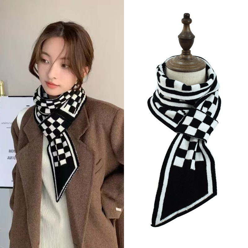 Invierno estilo coreano de protección de cuello caliente universal cuello cuadrado perezoso cruzado bufandas de punto bufandas de alta calidad damas