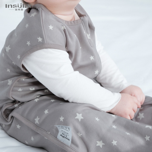 新生儿全棉睡袋批发宝宝无袖睡袋精梳棉0-18个月婴儿无袖印花睡袋
