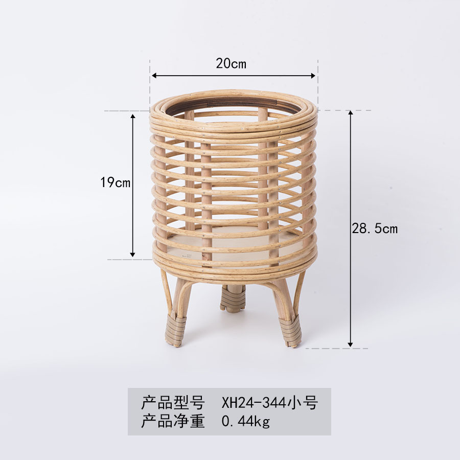 Viento nórdico de caña tejida de tela de piso tejido a mano sala de estar balcón hotel alojamiento residencial creativo decoración de maceta de lotus verde