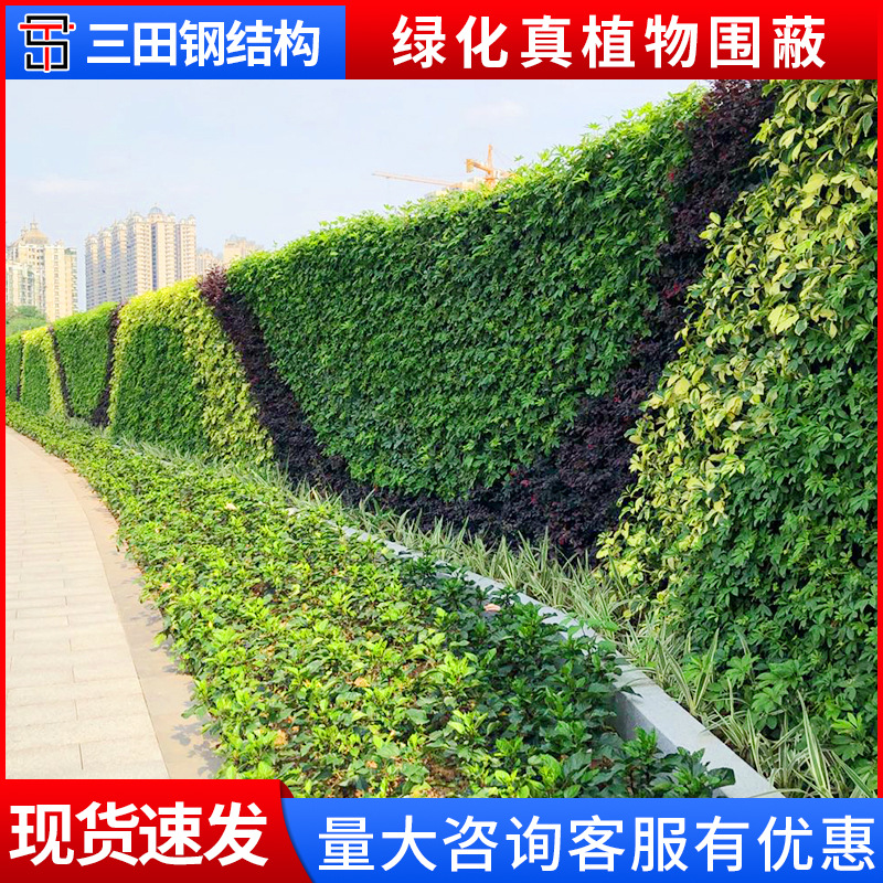 市政道路立体绿化围挡装配式钢结构真植物围蔽楼盘围墙绿植栏杆