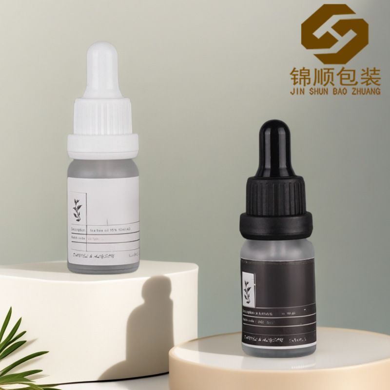 现货供应10ml透明蒙砂精油瓶 30ml玻璃滴管瓶化妆品分装瓶