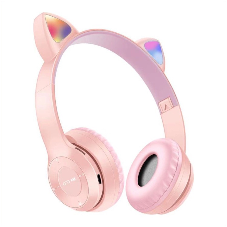 P47M fabricantes de oído de gato suministro transfronterizo de comercio electrónico colorido luminoso luz inalámbrica Bluetooth Auriculares auriculares