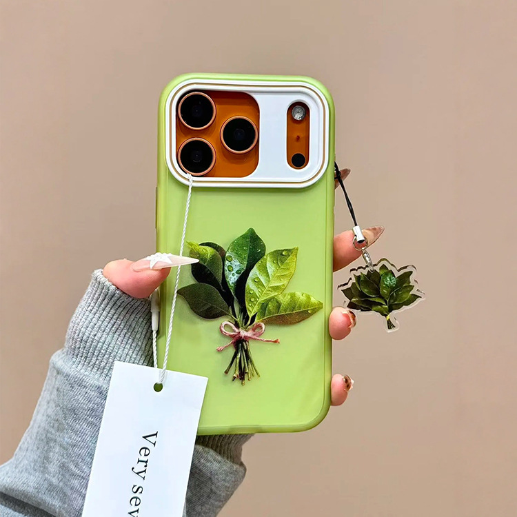 爆款创意去晦气柚子叶适用iPhone17promax手机壳苹果16挂件15/14P