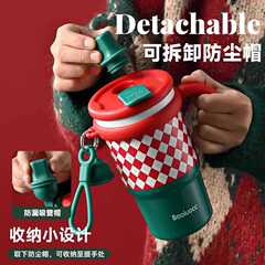 高颜値女子ステンレスコーヒー保温カップ携帯ストローカップドーパミン大容量カップハンドル氷覇カップ
