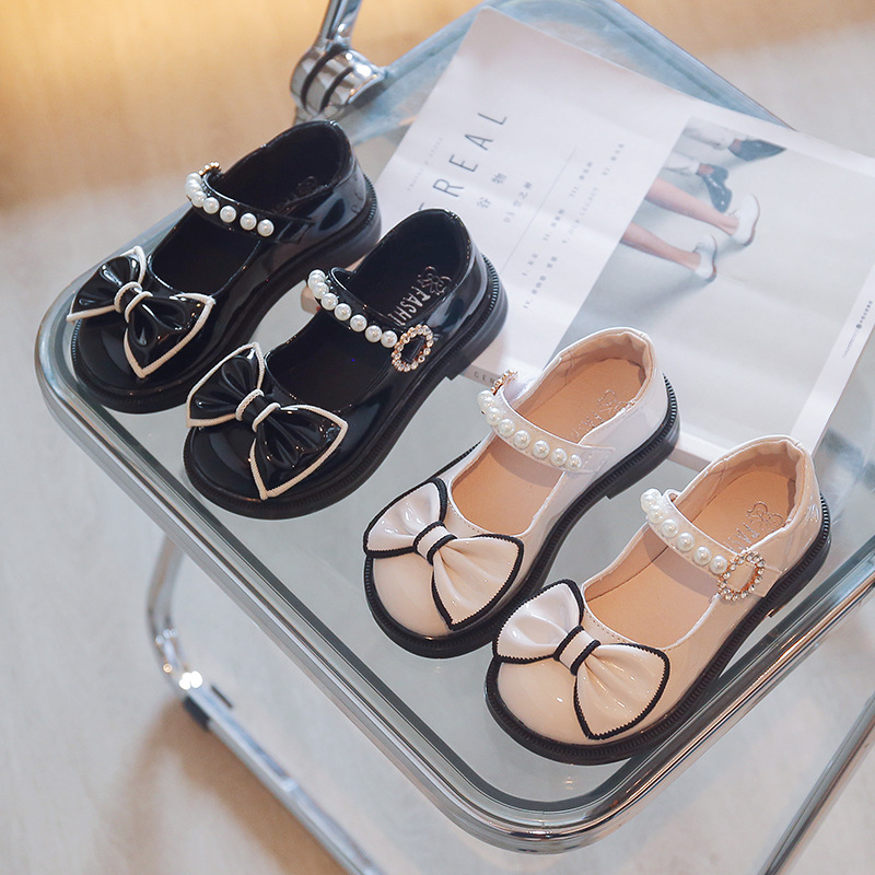 Girls' shoes princess shoes 2024 spring new student leather shoes baby girls' performance shoes spring and autumn single shoes