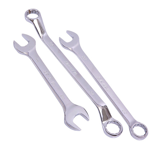 Mirror-polished plum-shaped open-end combination wrench set, open-end plum wrench, open plum wrench