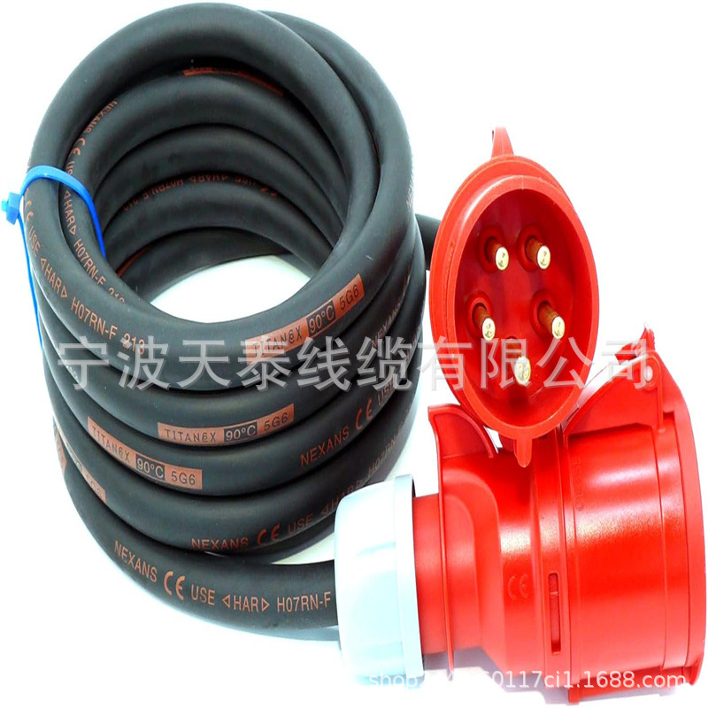 32A扩展电缆Titanex H07RN-F 5x6mm2带PCE Shark插头和接头