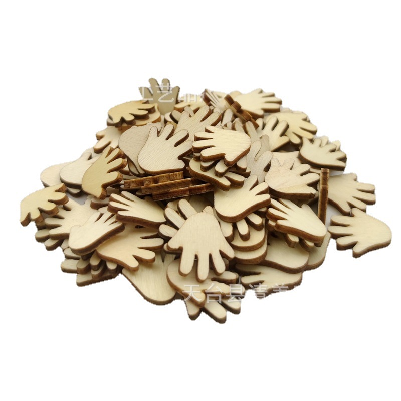 20mm forma de Palma natural accesorios de madera DIY de madera botones decorativos 100 unids/bolsa