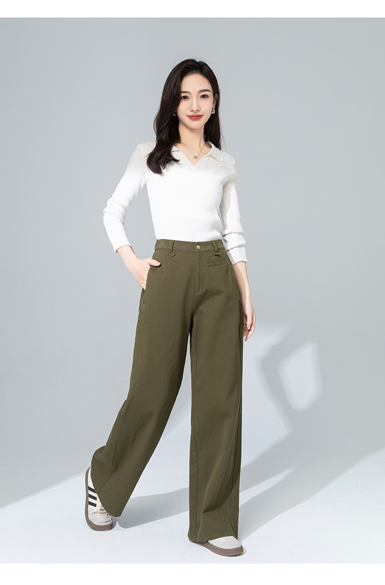 Quần jean nữ ống đứng cạp cao dáng suông — Màu trắng chi tiết 22