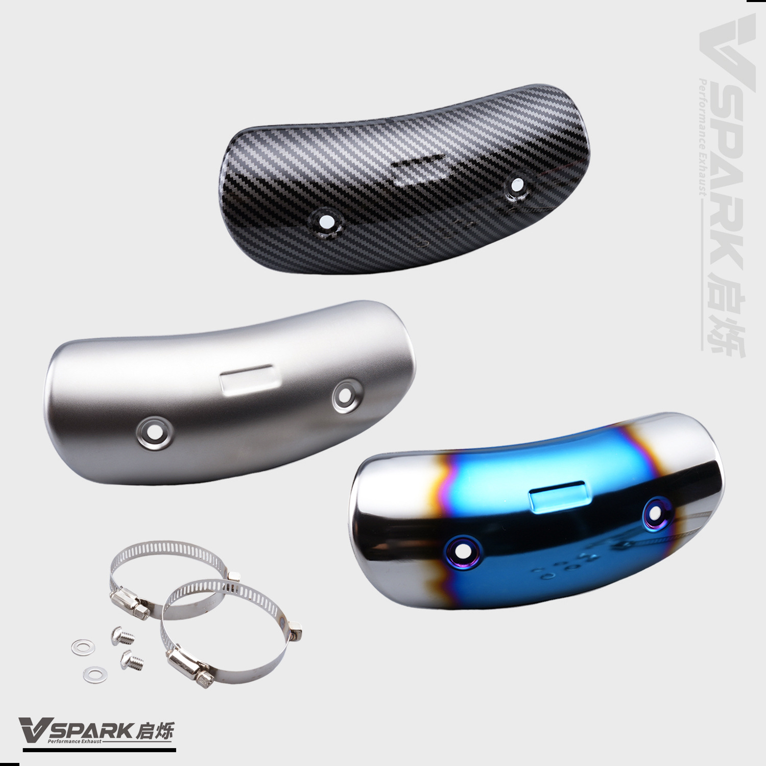 Motorcycle exhaust pipe mid-section heat shield, heat-resistant cover, insulation, carbon fiber protective cover
