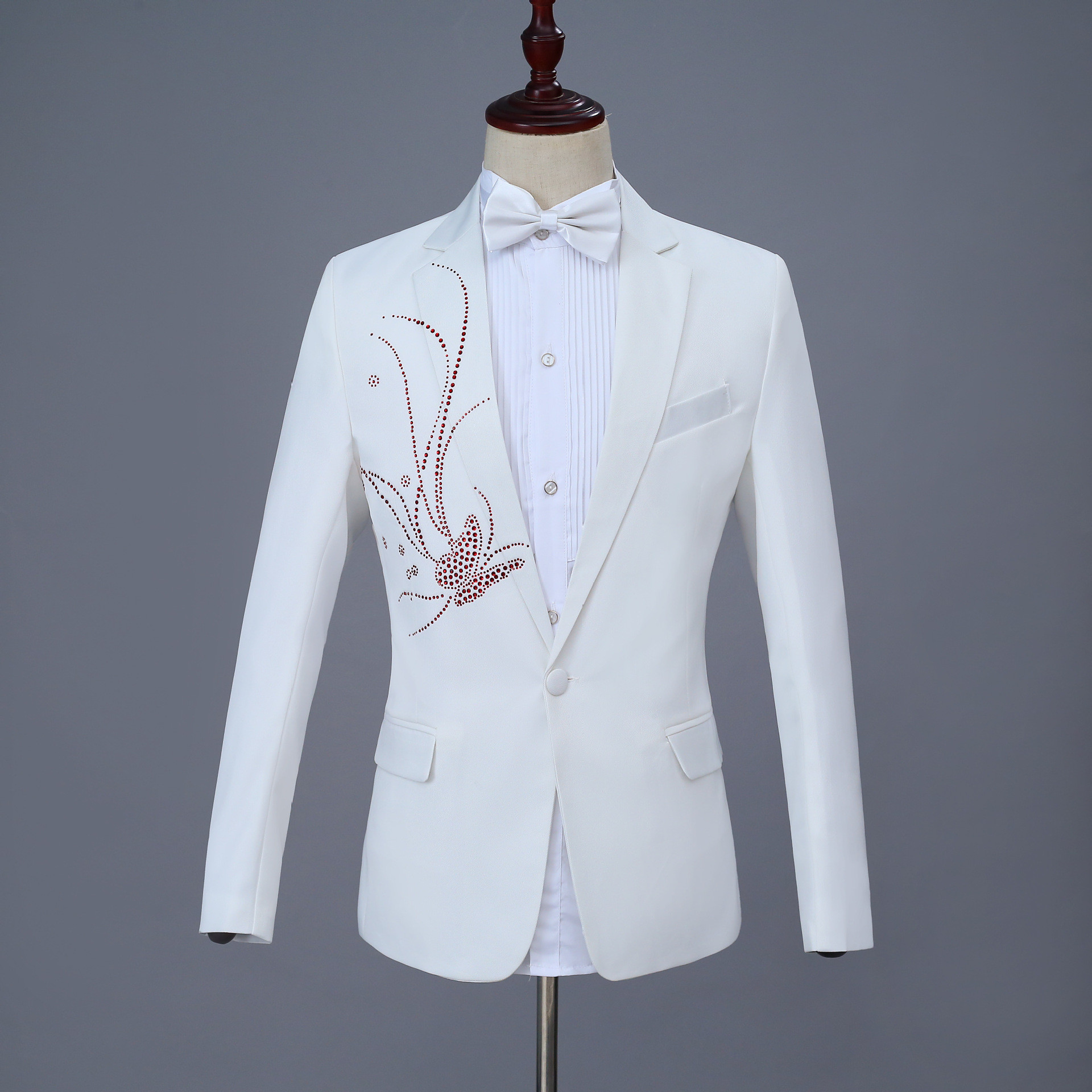 화이트 레드 다이아몬드(싱글 재킷+나비넥타이)