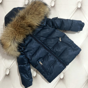 2023 New Children's Down Boys and Girls Winter Wear European and American Baby Thickened Down Jacket Removable Down Hat