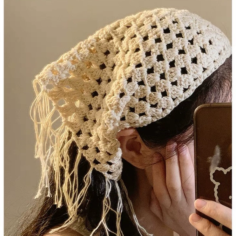 Премиум ins шнуровка треугольная ремешка горячая девушка осень-зима мода путешествия с талией пердеть занавес вязаный платок ручной работы