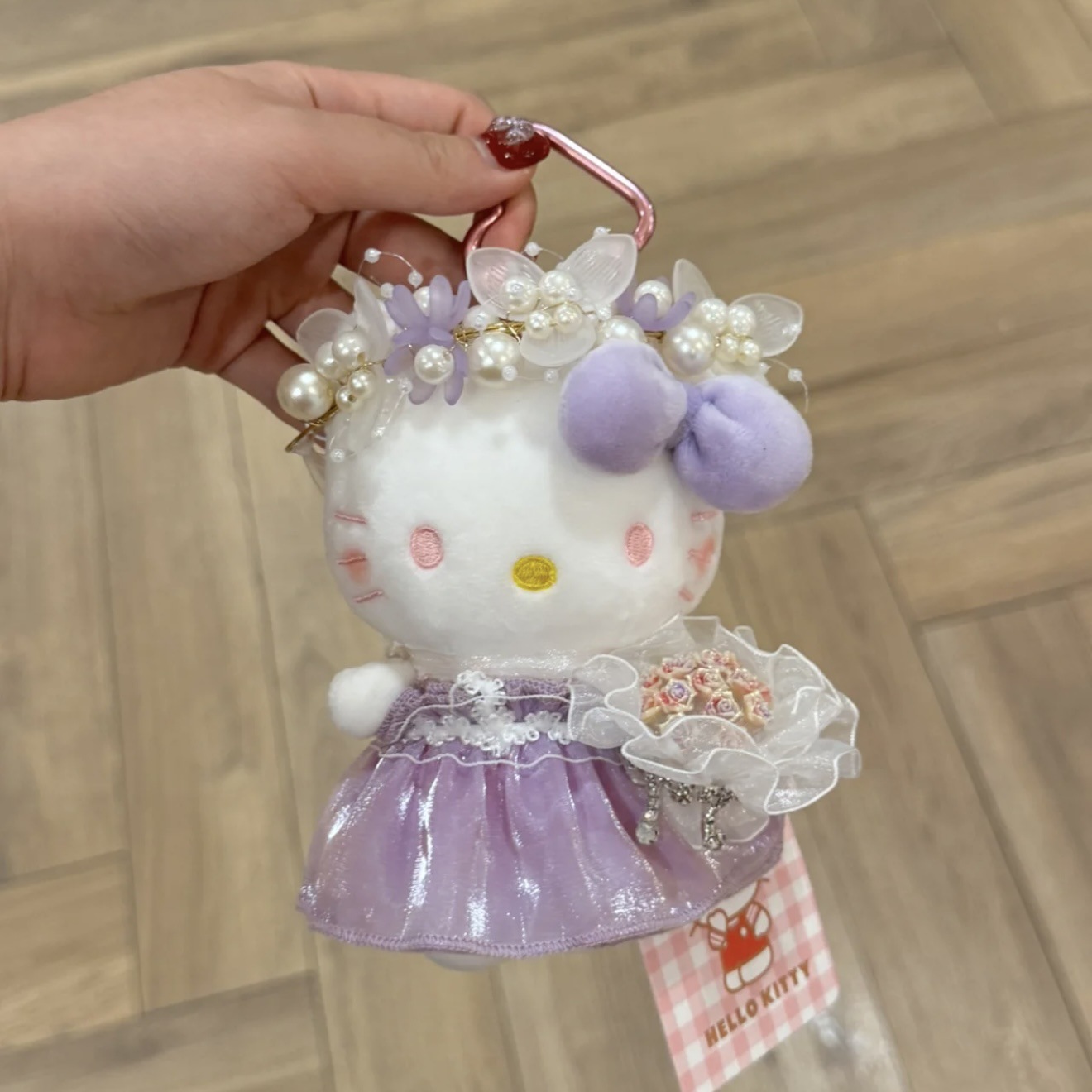 Genuino clásico KT Hello Kitty mochila bolso colgante dibujos animados lindo hellokitty llavero muñeca de felpa mujer