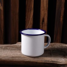 350ml搪瓷杯定制纯白口杯盖杯老干部水杯怀旧茶缸子加厚搪瓷杯