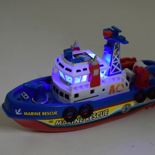 Creative children's model electric fire boat toy, music luminous water spray bath toy boat, street stall wholesale