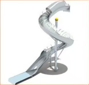 Gran tobogán de acero inoxidable al aire libre sin energía escultura paisaje de jardín centro comercial comunidad red roja perforada instalaciones de paisaje