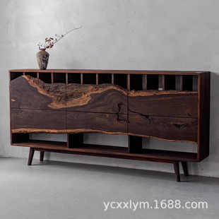 Wabi-Sabi Style Old Elm Wood Storage Rack Tea Room Display Rack Tea Cabinet Display Cabinet Tea Cup Rack Tea Set Display Cabinet