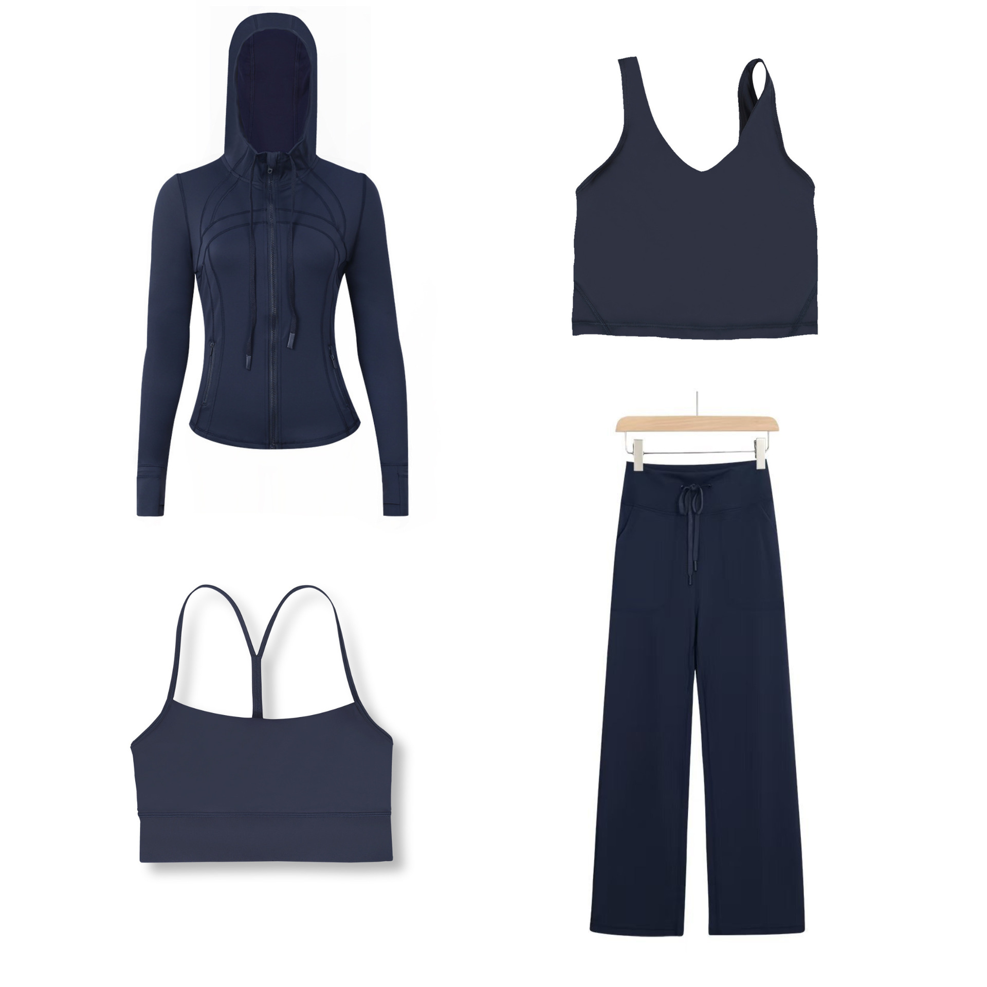 Dames sportset 4-delig slim fit met capuchon jack en broek_voghion.com