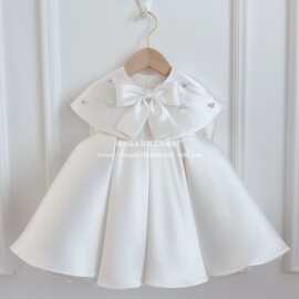 儿童礼服生日夏款白色百搭披肩小女孩女童演出服外搭公主礼服外套
