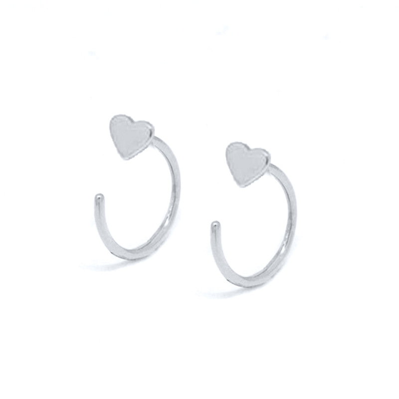 Fashion Heart-shaped White Fungus Hook Semicircular Copper Earrings display picture 2